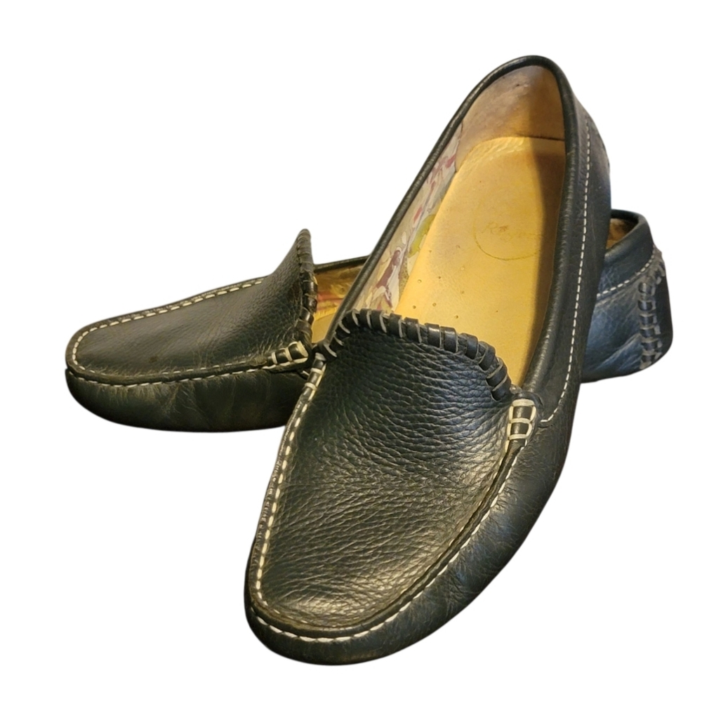 Jack Rogers Taylor Navy Blue Leather Loafers Driving Mocassins‎ Size 9.5B